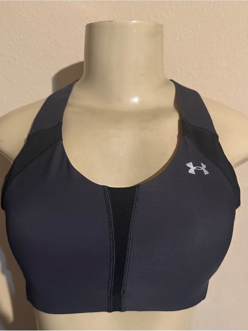 Under Armour Dark Gray Racerback Sports Bra with Logo